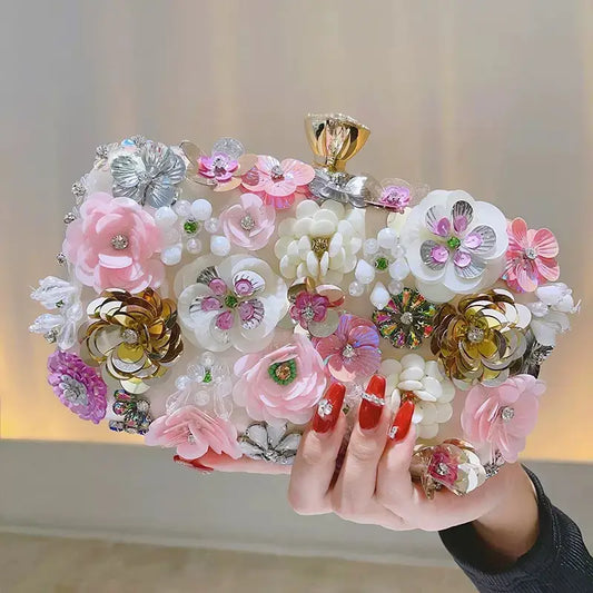 Floral Clutch 3D Hand Bag